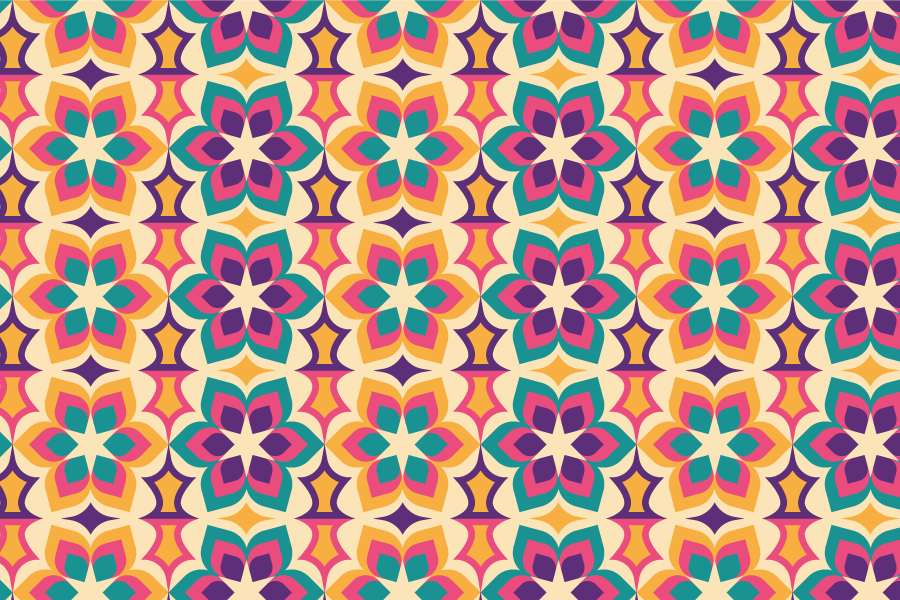 Dywan winylowy retro w kwiaty z lat 70. - TenStickers