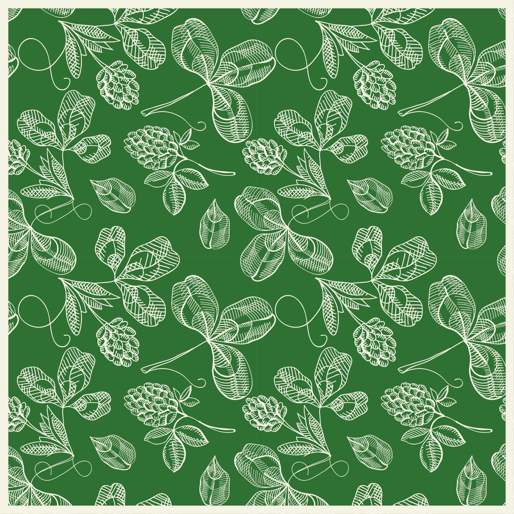 Dywan winylowy retro w zielony wzór magnolii - TenStickers