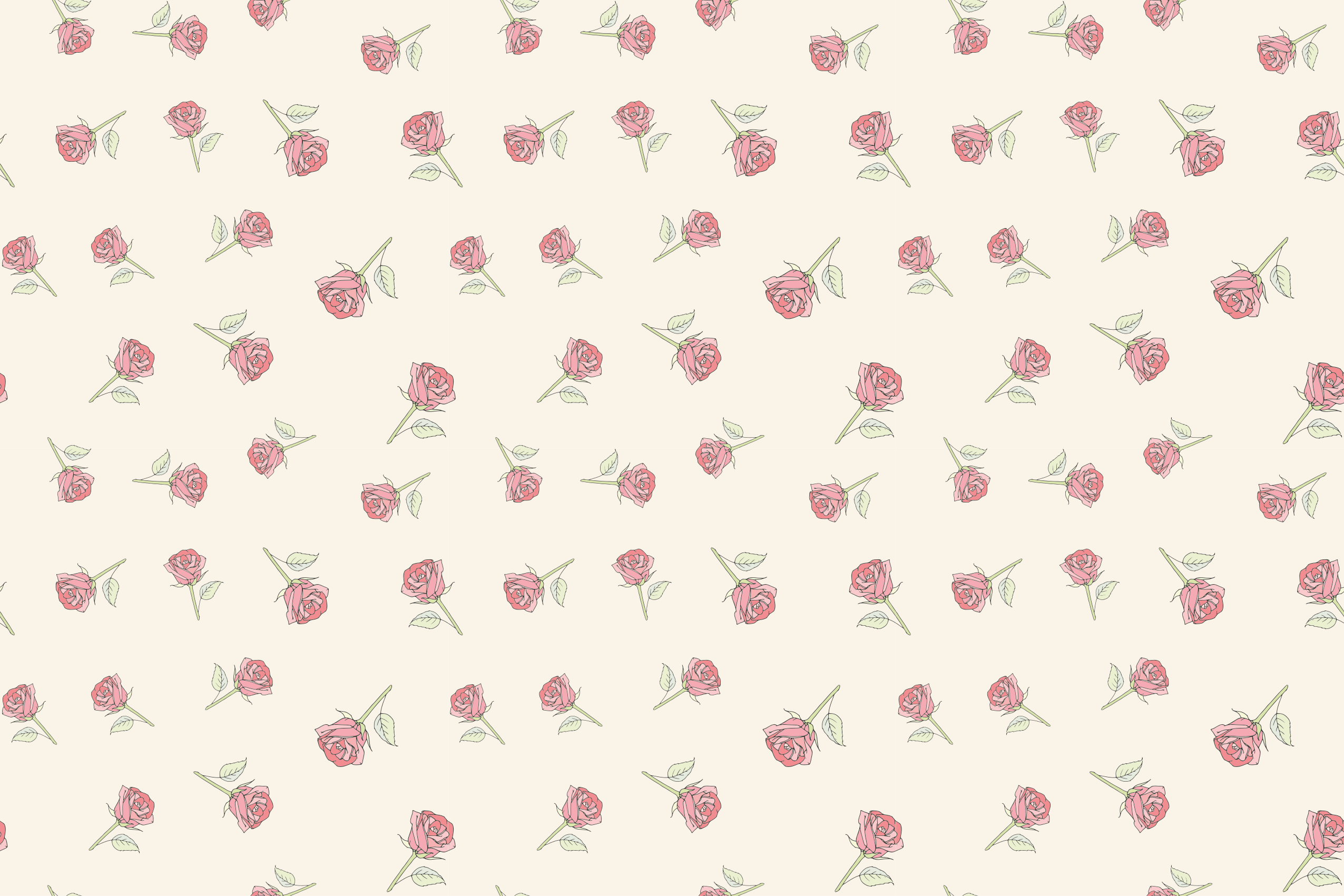 Dywan winylowy retro w romantyczny wzór róży - TenStickers