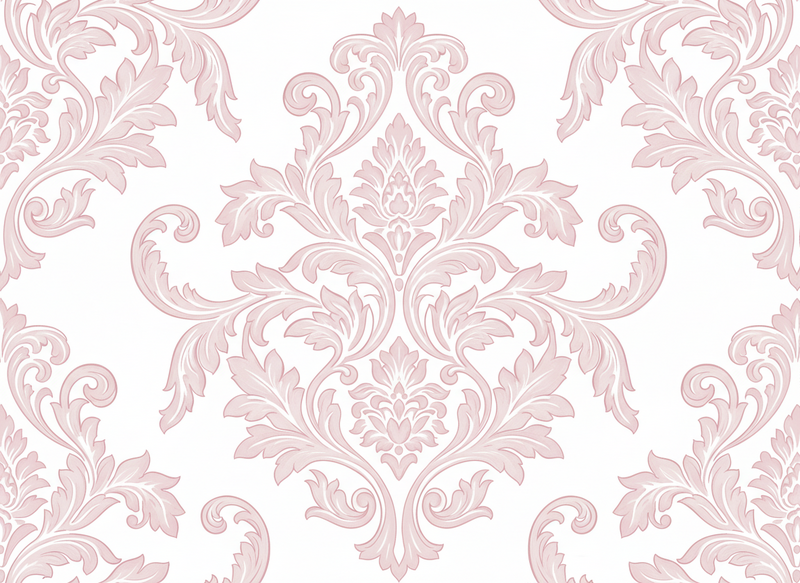 Dywan winylowy retro w różowym damasku paisley - TenStickers