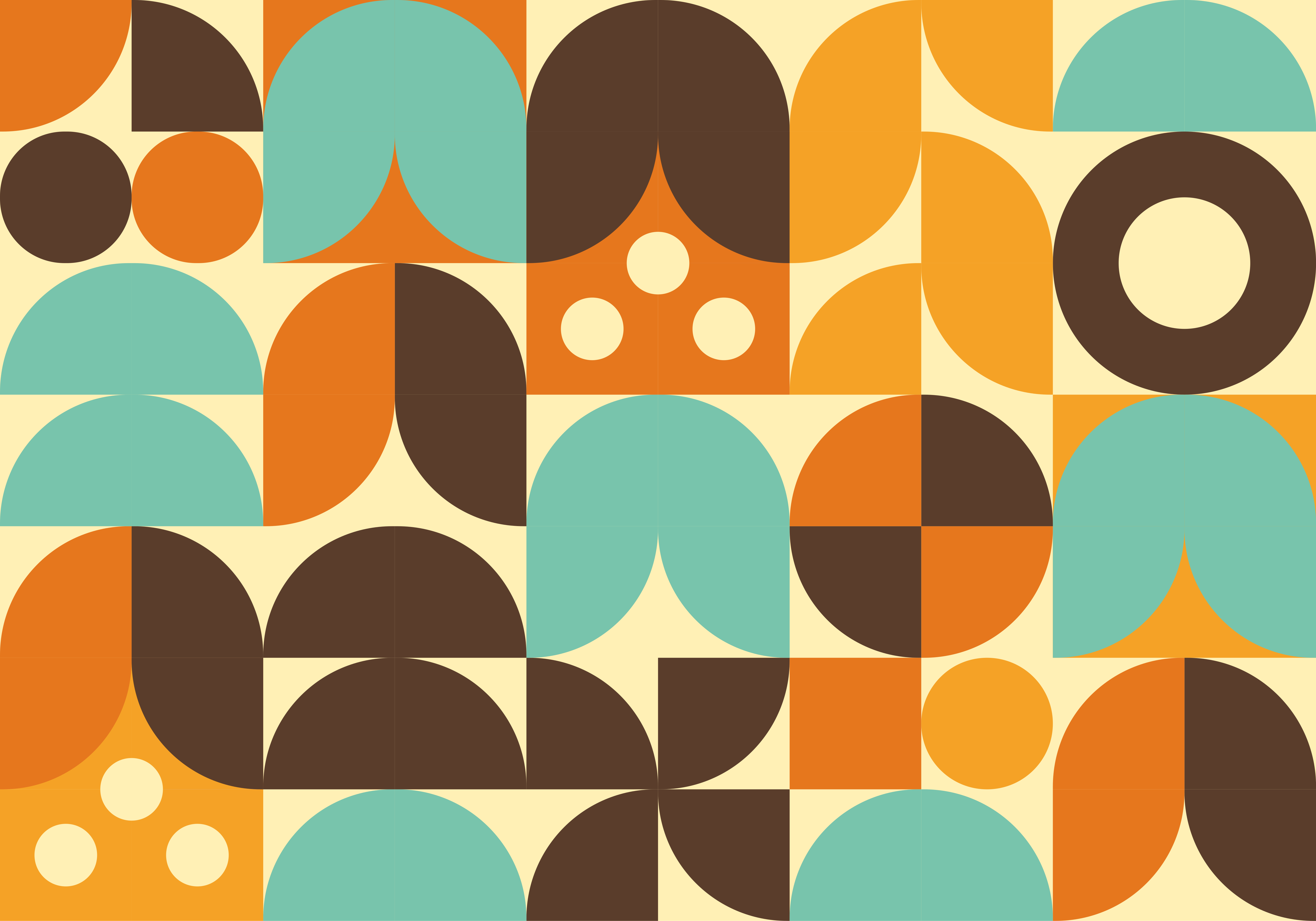 Dywan winylowy retro w geometryczne abstrakcyjne wzory - TenStickers