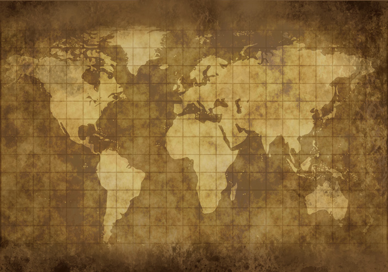Dywan winylowy mapa świata fototapeta vintage dla dzieci - TenStickers