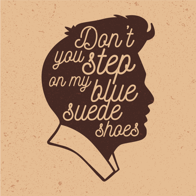 Dywan winylowy napisy niebieskie zamszowe buty - TenStickers
