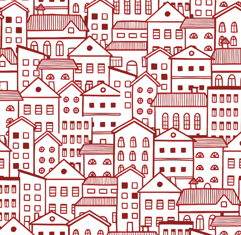 Dywan winylowy tekstura efekt komiksowego miasta - TenStickers