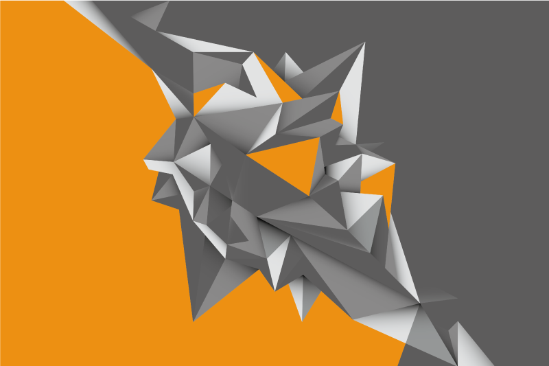 Dywan winylowy wzór geometryczny szare i pomarańczowe formy - TenStickers