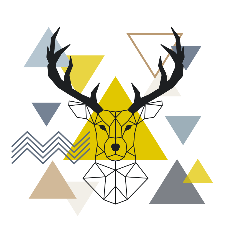 Dywan winylowy wzór geometryczny jeleń geometryczny - TenStickers