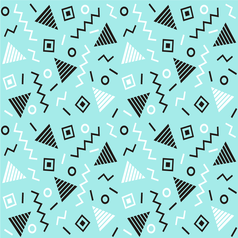 Dywan winylowy wzór geometryczny w stylu lat 80. - TenStickers