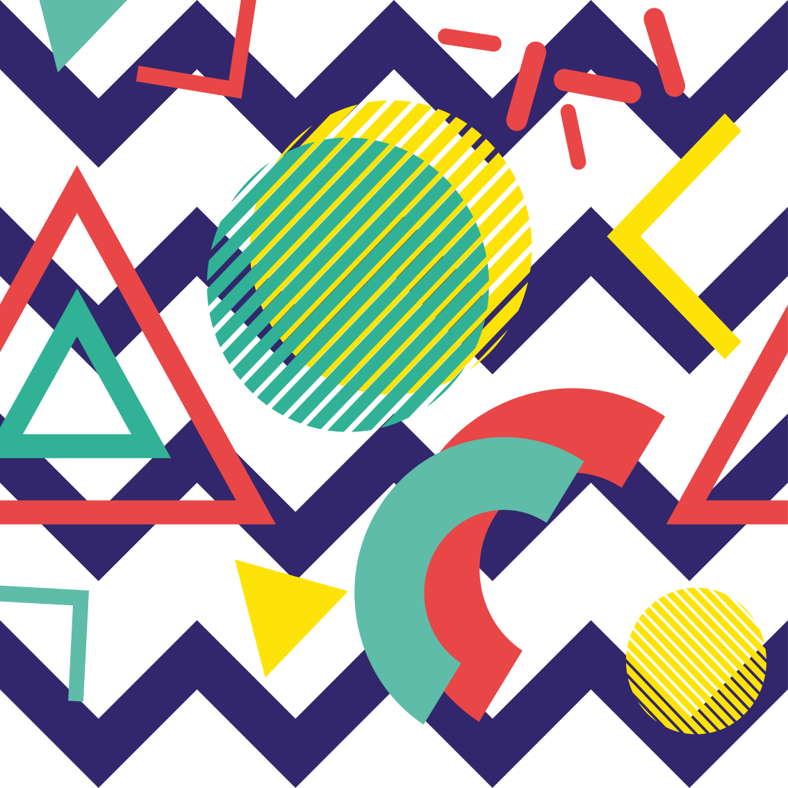 Dywan winylowy wzór geometryczny w intensywnych kolorach - TenStickers