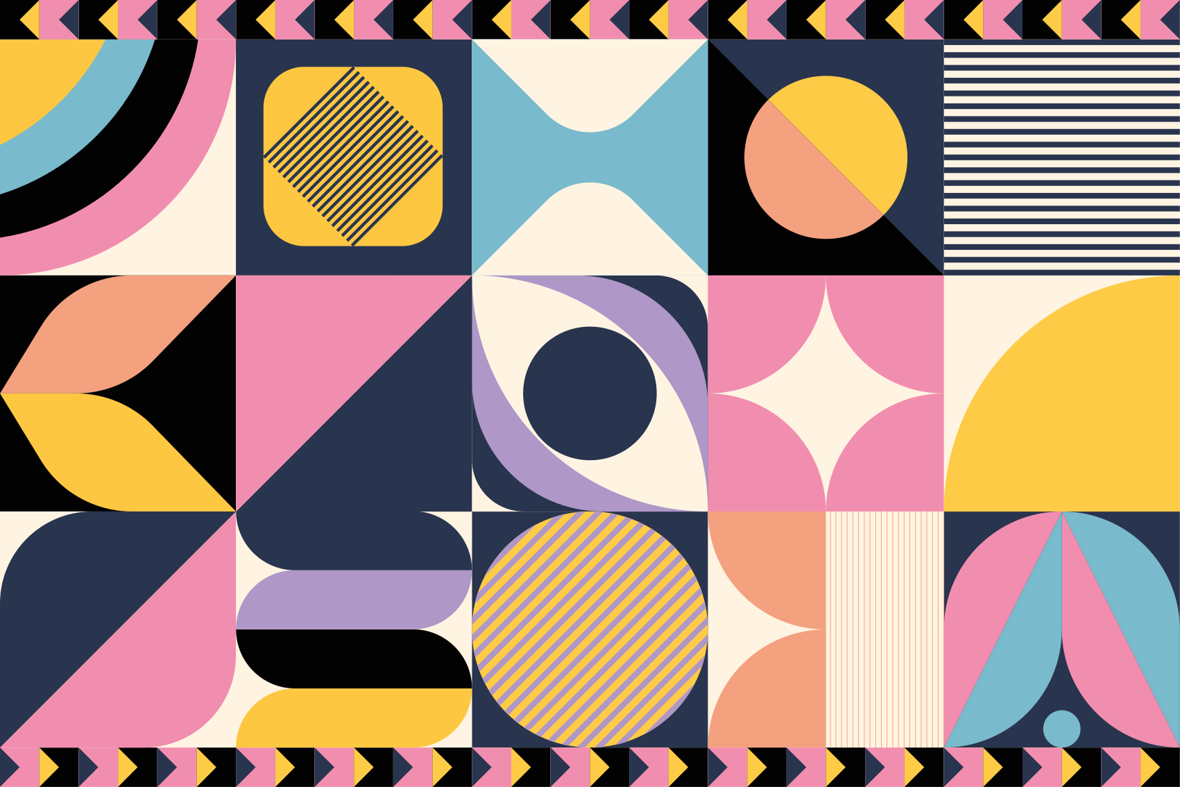 Dywan winylowy wzór geometryczny z malowidłami figur - TenStickers