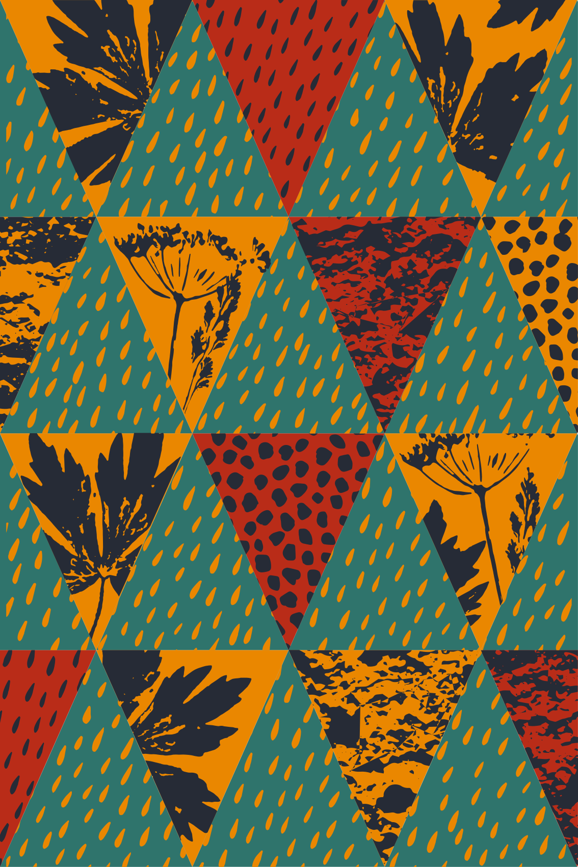 Dywan winylowy wzór geometryczny sztuka deszczu - TenStickers