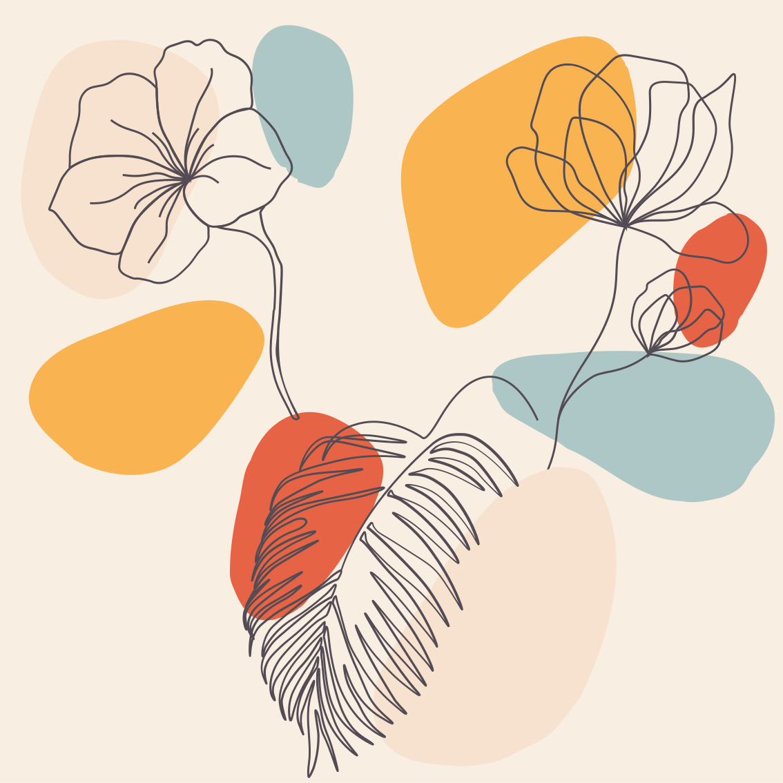 Dywan winylowy wzór geometryczny sztuka botaniczna - TenStickers