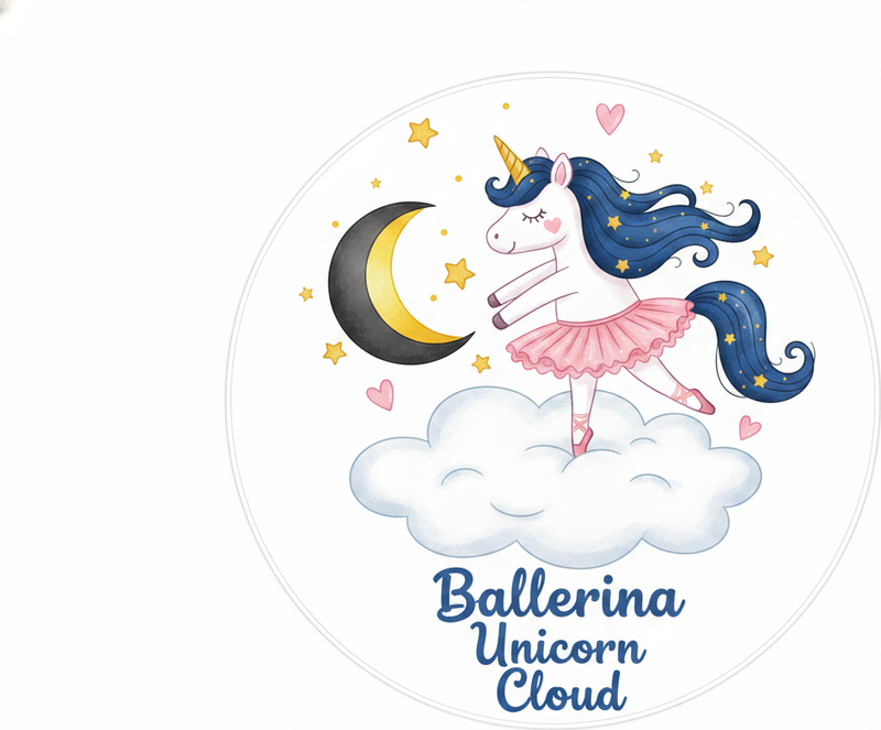 Dywan winylowy dla dziecka jednorożec baletnica na chmurze - TenStickers