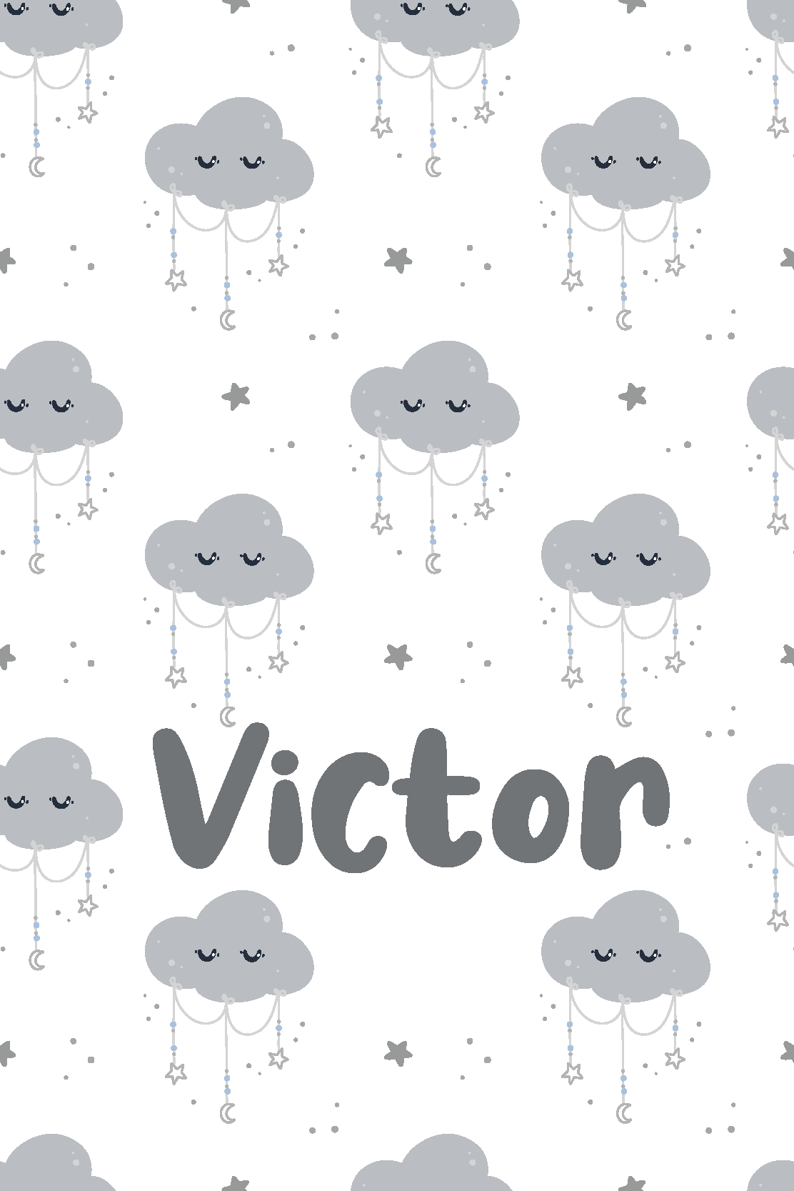 Dywan winylowy dla dziecka w szarym wzorze personalizowany - TenStickers