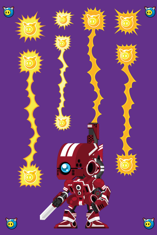 Dywan winylowy z grą robot strzelający w górę - TenStickers