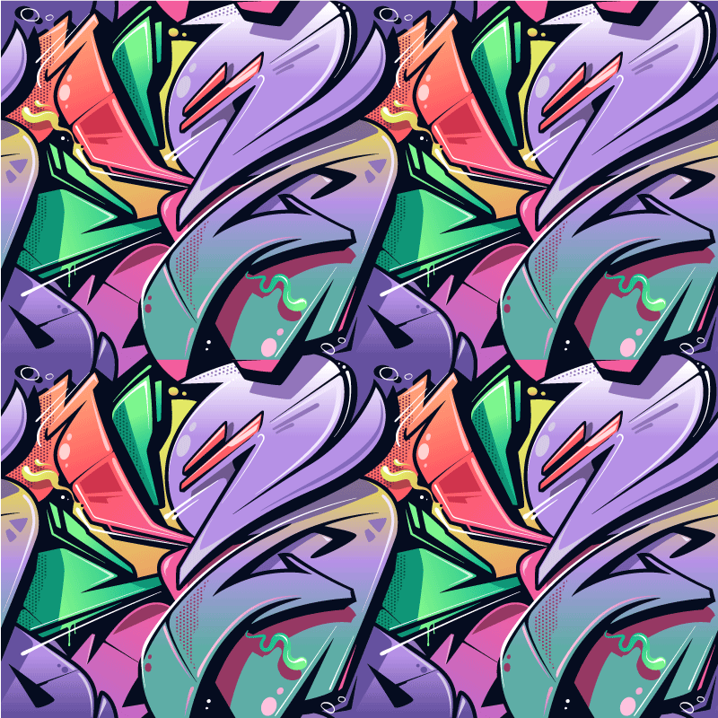 Dywan winylowy do przedpokoju kolorowy graffiti - TenStickers