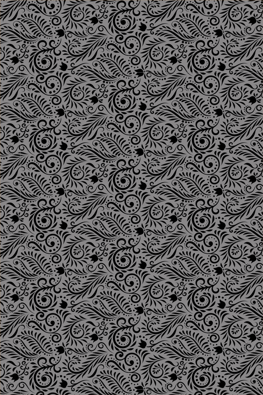 Szary dywan winylowy z ozdobnymi wzorami spirali - TenStickers