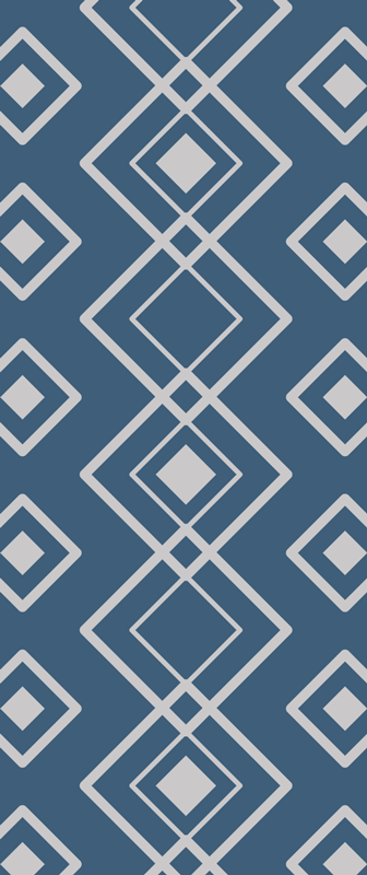 Dywan winylowy na korytarz geometria w kolorze granatowym - TenStickers
