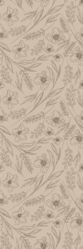 Beżowy dywan winylowy w kwiaty taupe - TenStickers