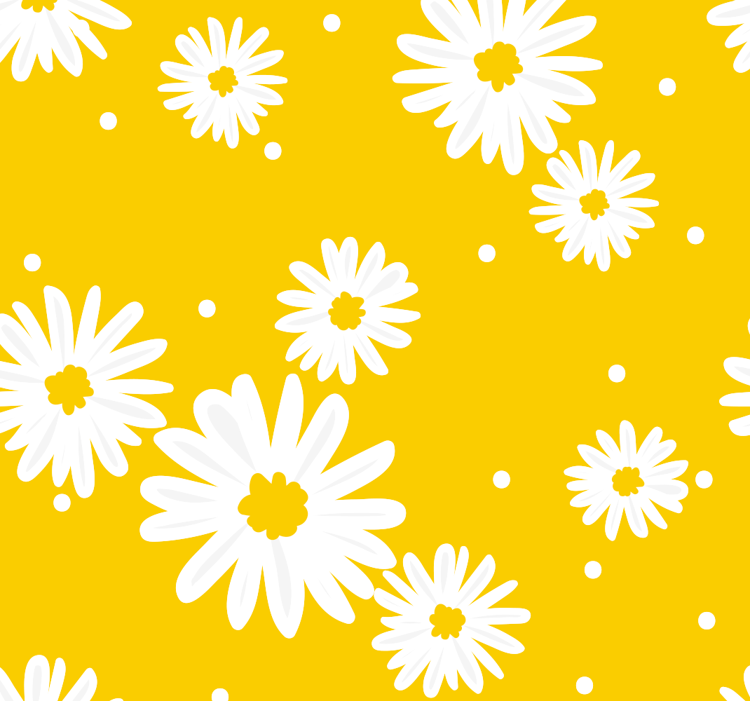 Żółty dywan winylowy w stokrotki na żółtym tle - TenStickers