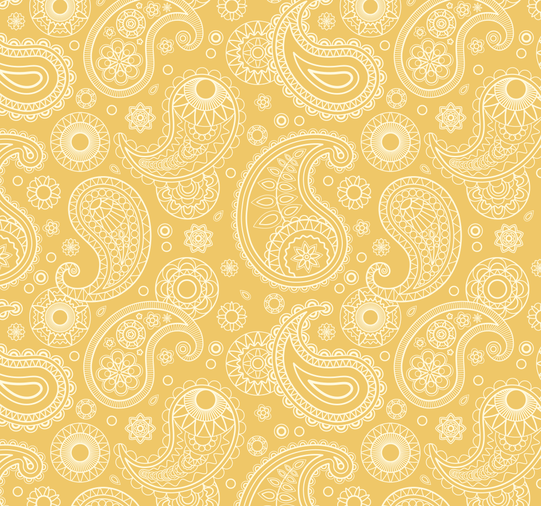 Żółty dywan winylowy w arabski wzór paisley - TenStickers