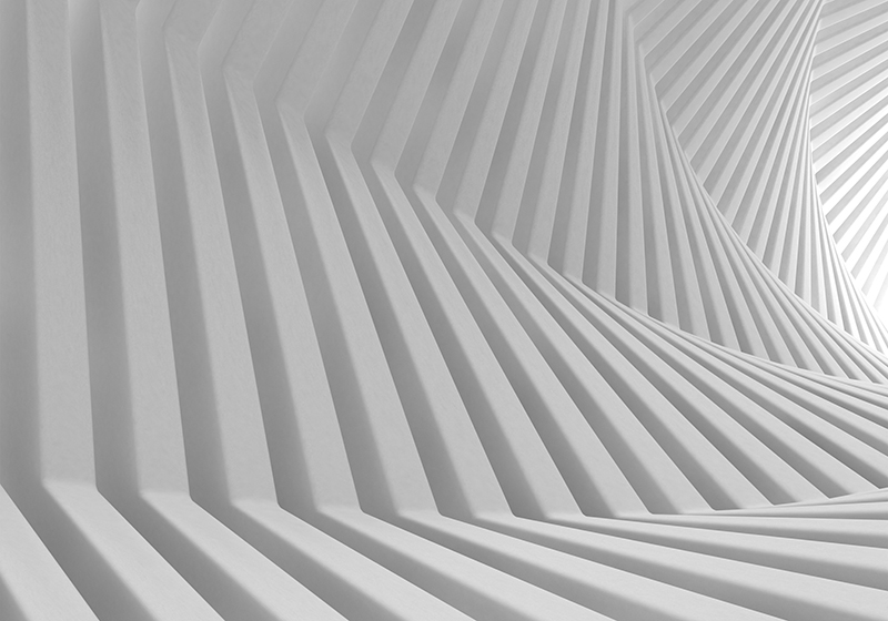Biały dywan winylowy fale geometryczne w abstrakcji - TenStickers