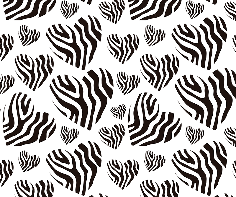 Biały dywan winylowy w serce w zebra print - TenStickers