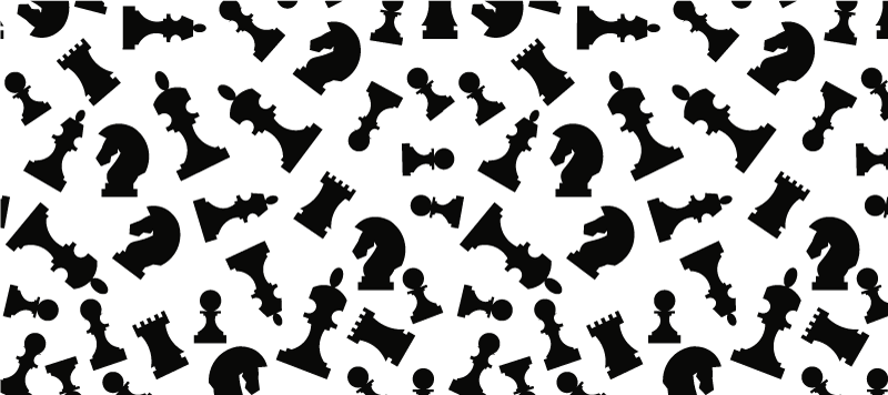 Biały dywan winylowy z czarnymi figurkami szachowymi - TenStickers