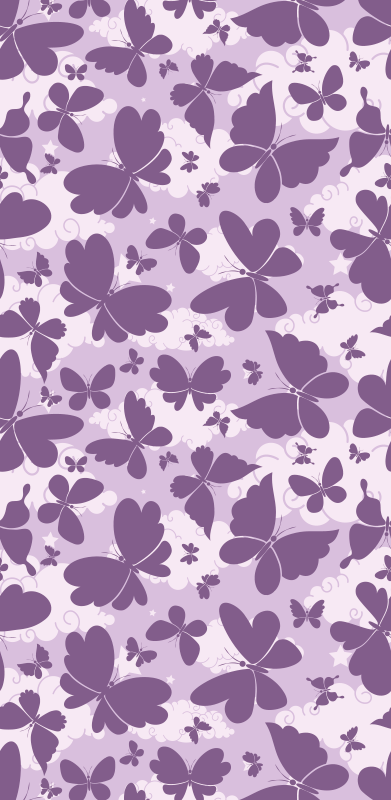 Fioletowy dywan winylowy w motyw fioletowych motyli - TenStickers