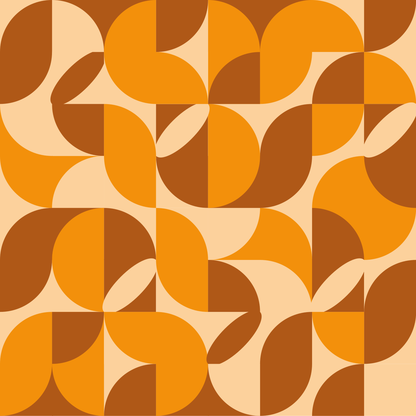 Pomarańczowy dywan winylowy w retro pomarańczowe figury - TenStickers