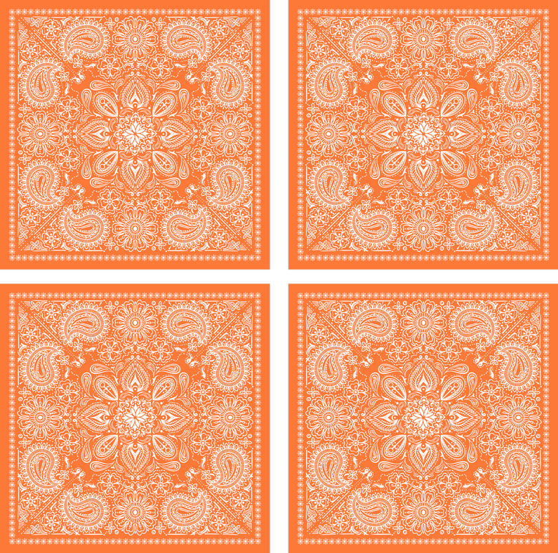 Pomarańczowy dywan winylowy w wzór paisley - TenStickers
