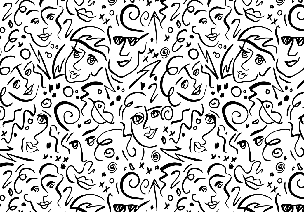Czarny dywan winylowy w biało-czarnym graffiti - TenStickers