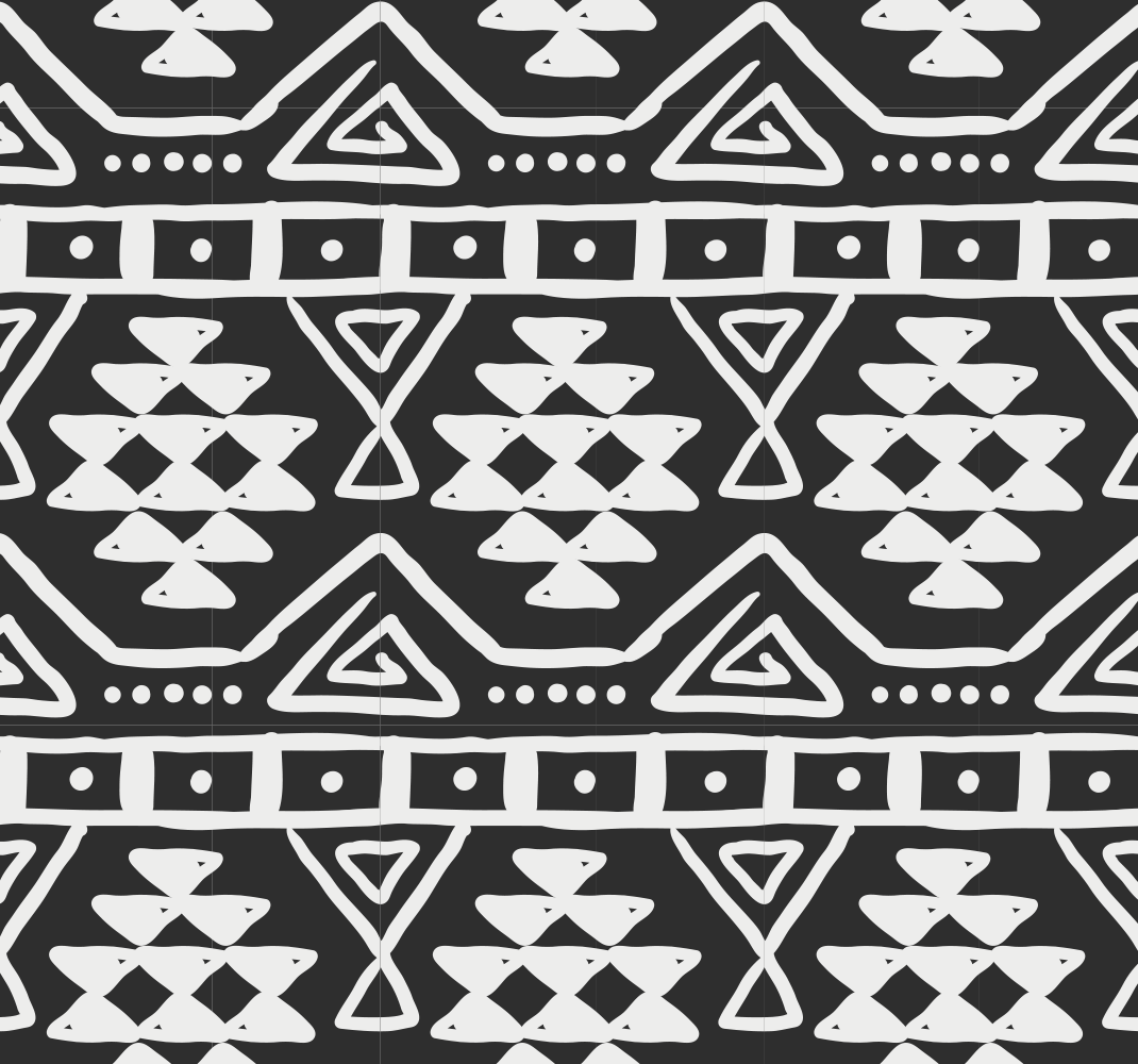Czarny dywan winylowy w boho czarno-białym wzorze - TenStickers