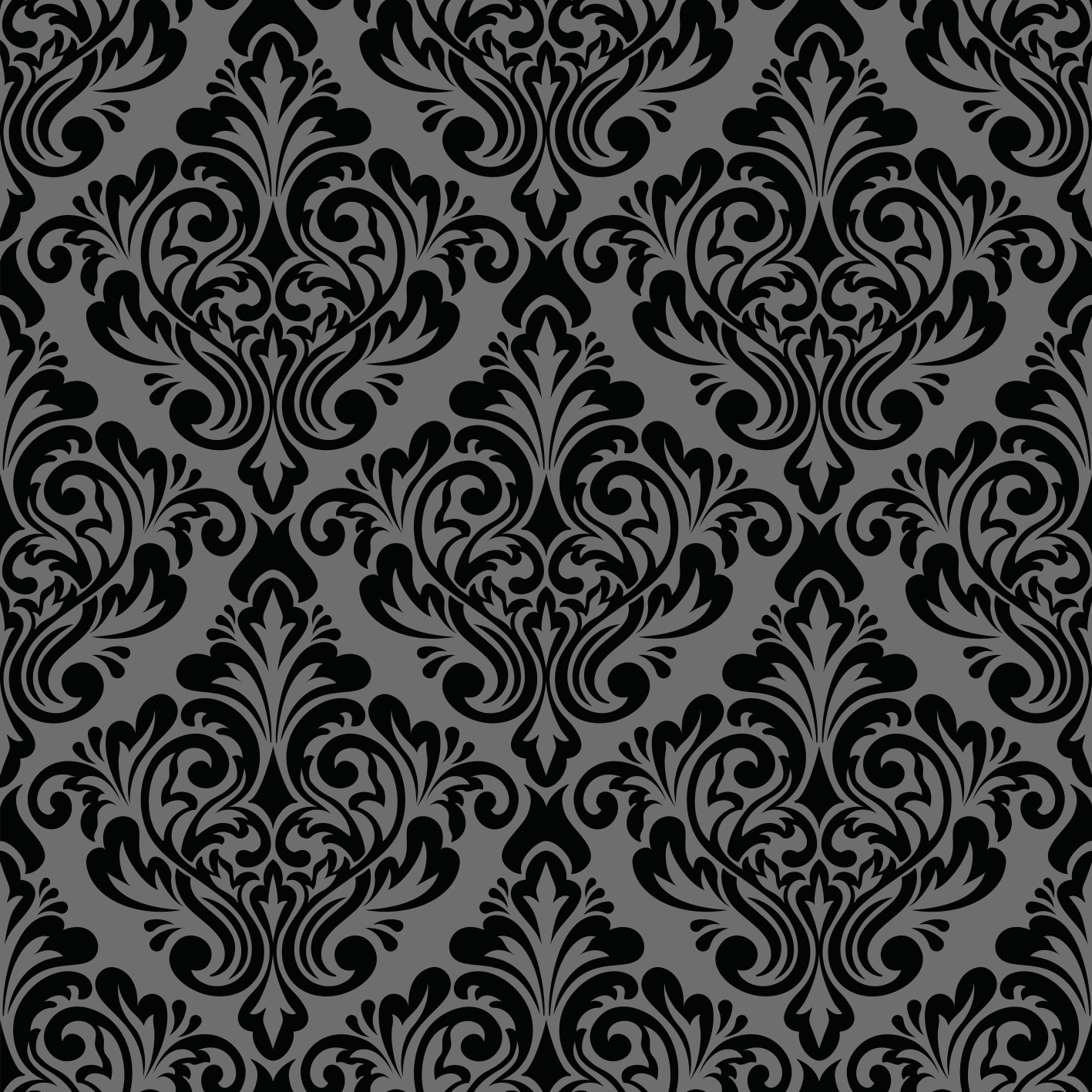 Czarny dywan winylowy w stylu vintage damask - TenStickers