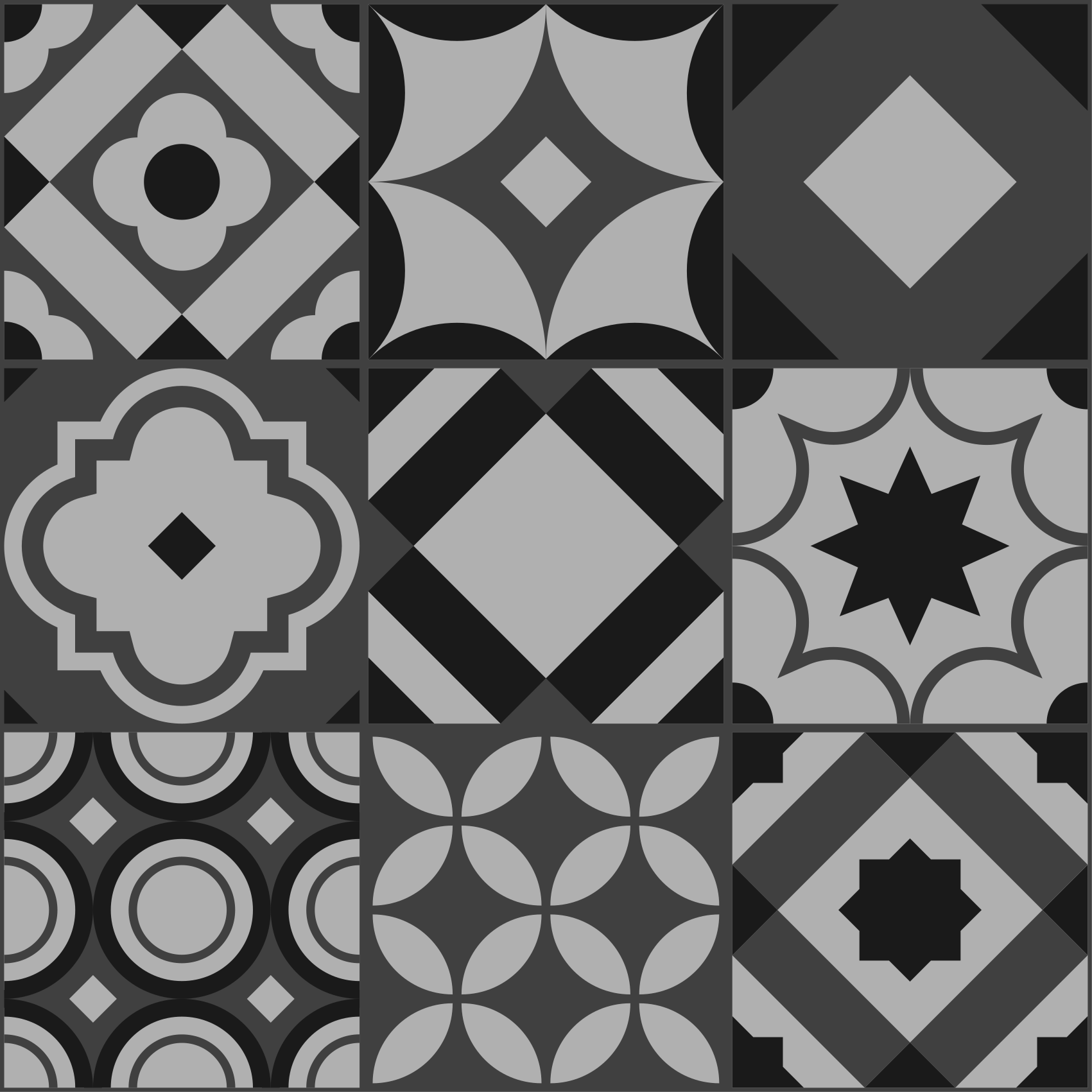 Czarny dywan winylowy płytki ceramiczne - TenStickers