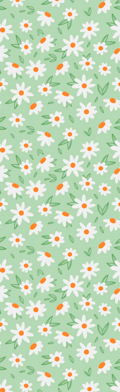 Zielony dywan winylowy kwiaty margarity - TenStickers