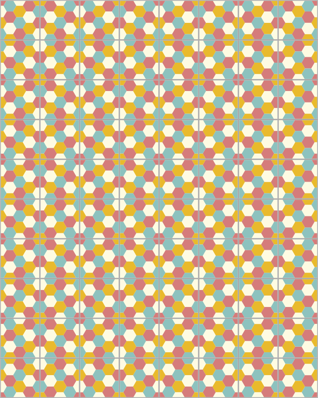 Mata winylowa do jadalni geometryczne sześciokąty - TenStickers