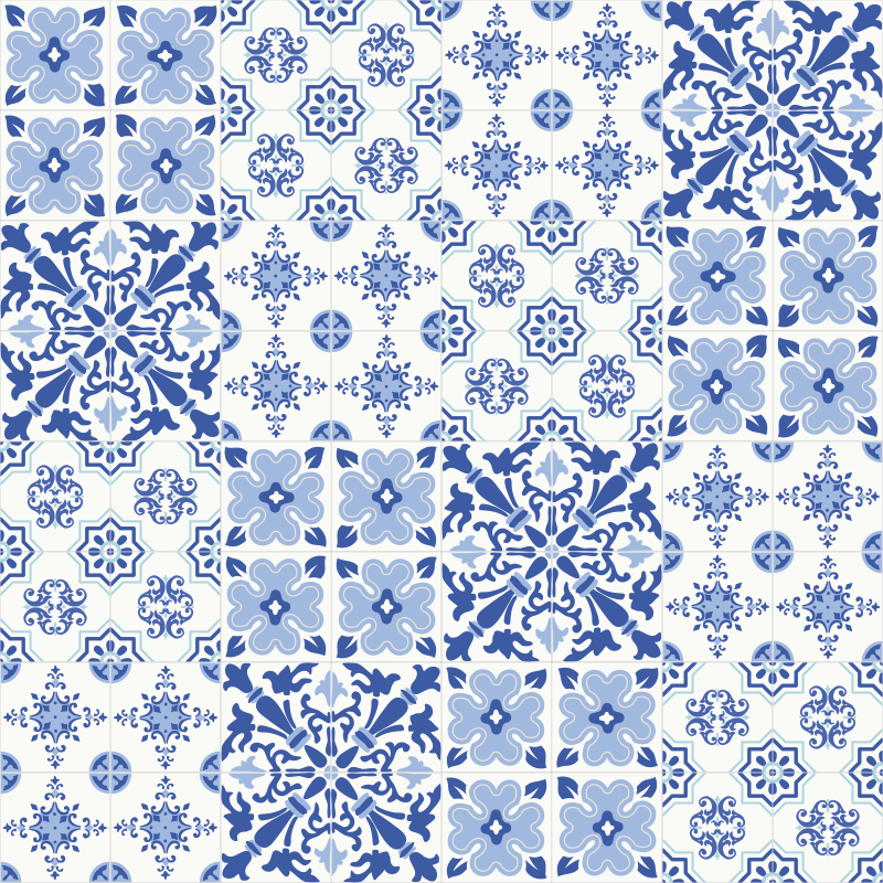 Dywan do salonu portugalski z kafelkami - TenStickers