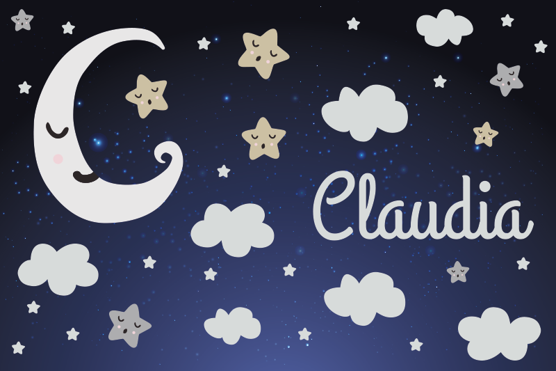 Dywan dla dzieci z księżycem i gwiazdami - TenStickers