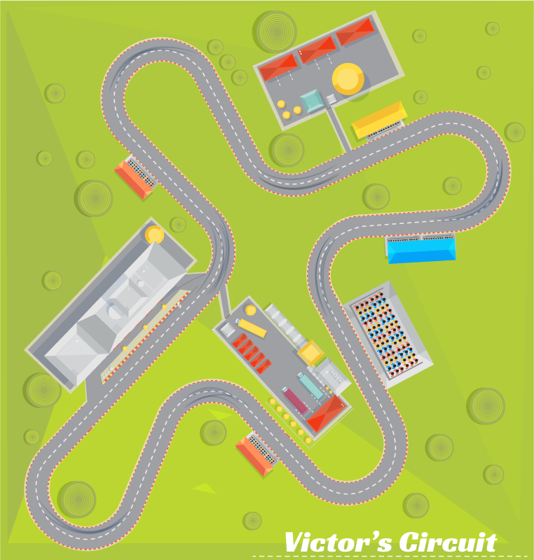 Dywan winylowy spersonaliowany tor wyścigowy - TenStickers