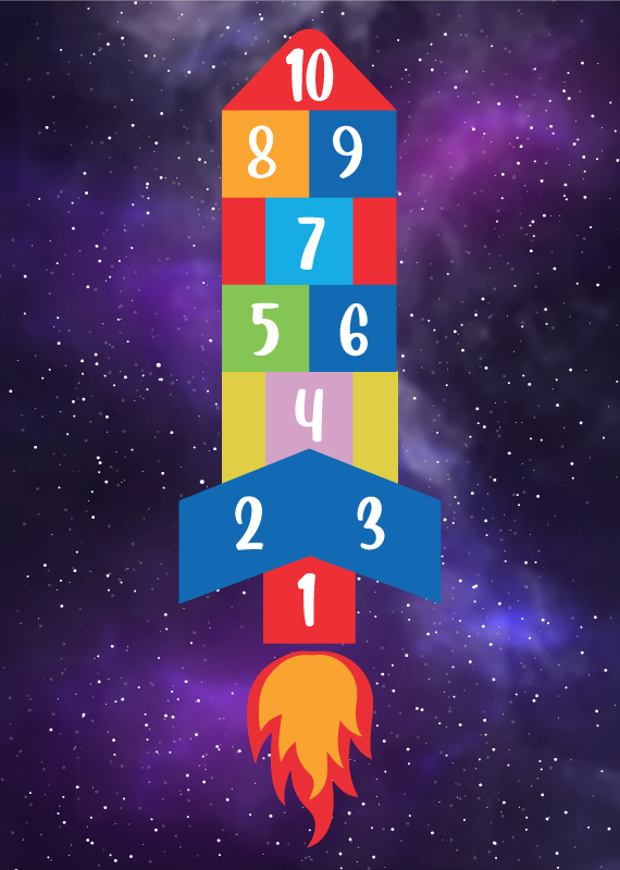 Dywan winylowy gra w klasy rakieta - TenStickers