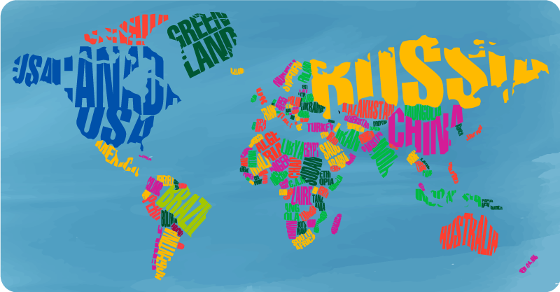 Wspaniały dywanik kolorowa mapa świata - TenStickers