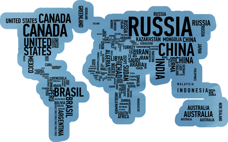 Dywan winylowy z mapą świata z nazwami - TenStickers