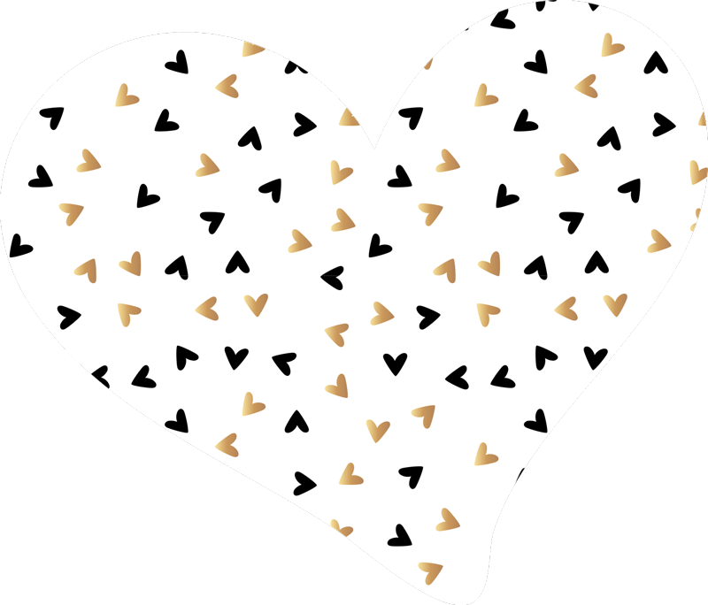 Dywan winylowy w złote i czarne serca - TenStickers