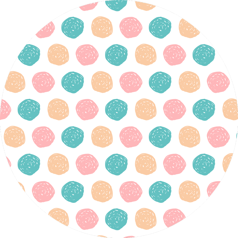 Okrągła mata winylowa minimalistyczne kropki - TenStickers