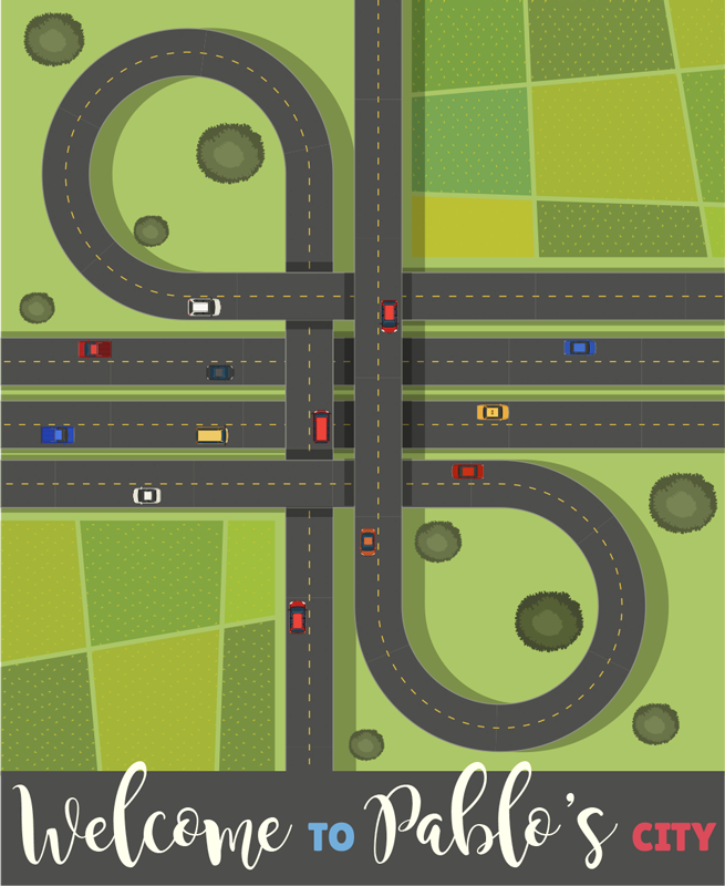 Dywan Niesamowite miasto dla dzieci  - TenStickers