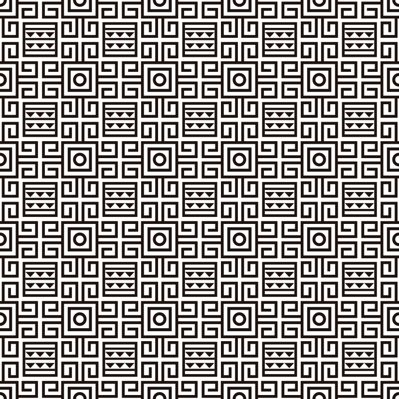 Oszałamiające czarno-białe etniczne dywany winylowe - TenStickers