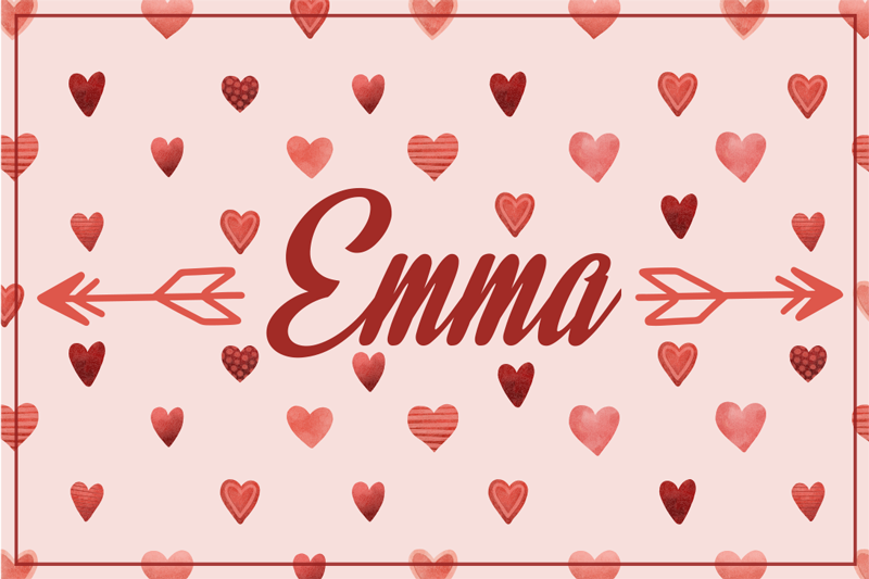 Spersonalizowany dywanik dziecięcy linie serce - TenStickers