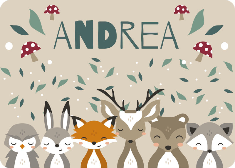 Spersonalizowany dywanik winylowy z małymi zwierzętami - TenStickers