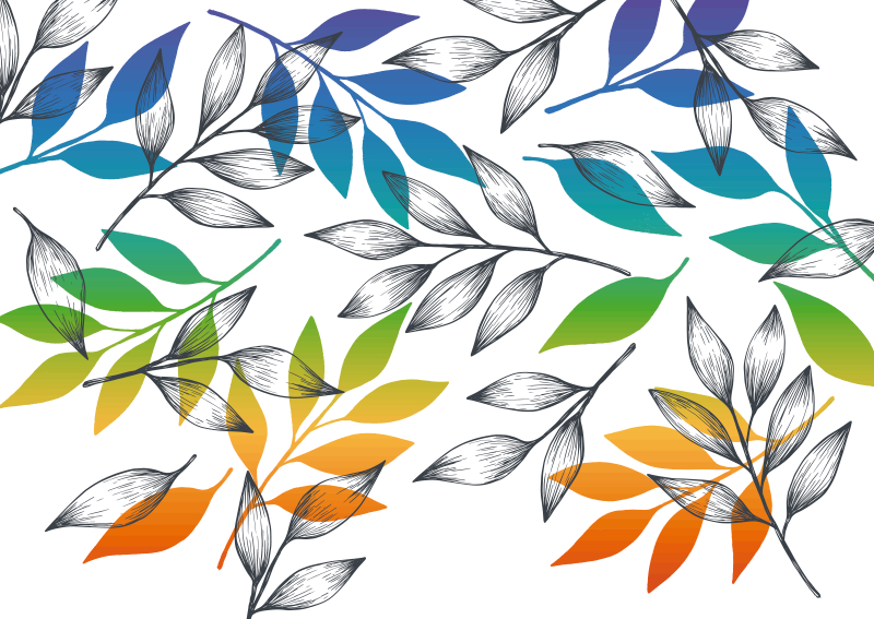 Nowoczesny dywan winylowy tęczowy liść - TenStickers