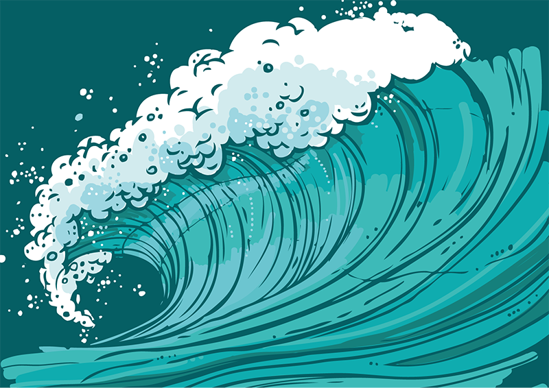 Nowoczesny dywan winylowy fala - TenStickers